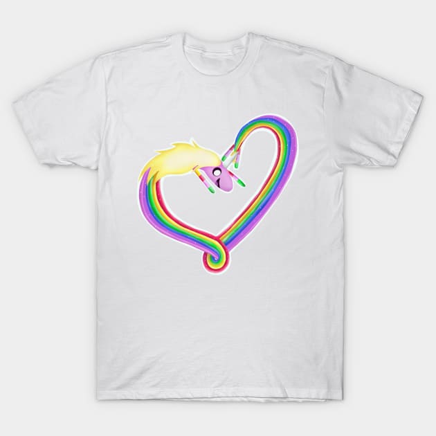 Lady Rainicorn Heart Shape Adventure Time Fan Art T-Shirt by resdesign